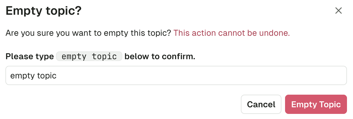 Empty a topic